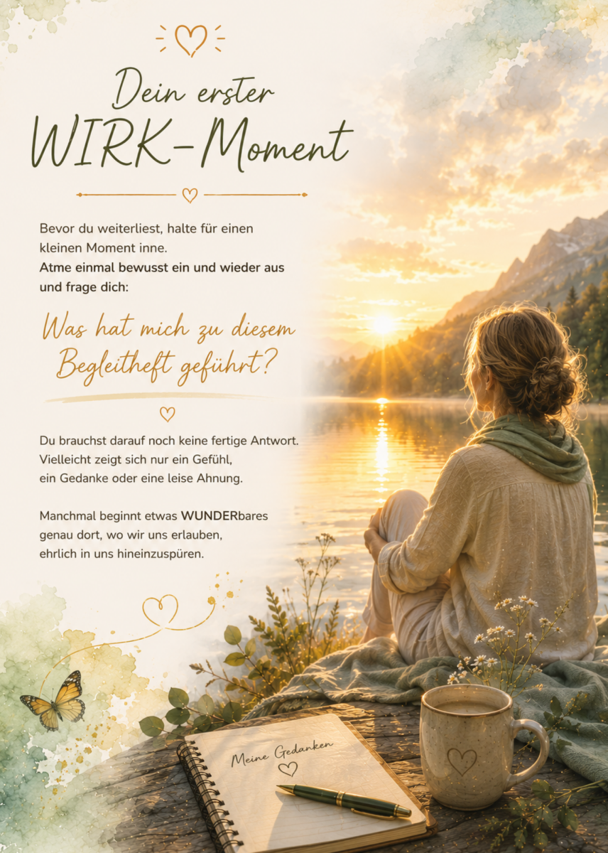 Innenseite ‚Dein erster WIRK-Moment‘ aus dem Begleitheft zur WIRK-Methode